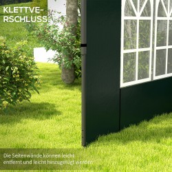 Paviljongin sivuseinät 2 kpl, vesitiivis PE, 293x193 cm, sopii 3x3 ja 3x6 m paviljonkeihin, tummanvihreä