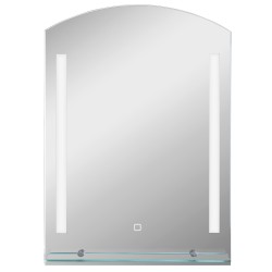 LED kylpyhuoneen peili lasihyllyllä karkaistu lasi alumiini 50 x 12 x 70 cm hopea