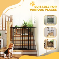 Lemmikkiportti koirille, metalli ja muovi, säädettävä 74–80 cm ja 87–94 cm, musta