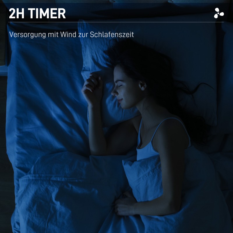 Jalallinen 2-in-1 tuuletin ja ilmankostutin, 3 nopeutta, ajastin, 3 L vesisäiliö, musta