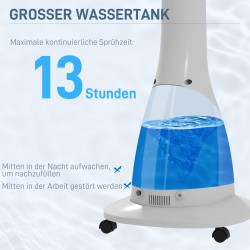 Lattiatuuletin viilennyssumulla ja kaukosäätimellä, ultraäänisumutus, 3 L, valkoinen/musta