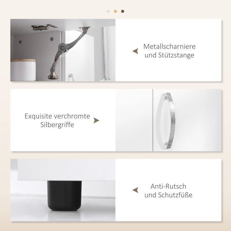 Keittiön kaappi buffet, MDF/lastulevy, 89 x 39,5 x 168 cm, 3 laatikkoa, 3 hyllyä, valkoinen