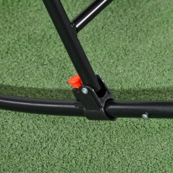 Ulkoiluun sopiva taitettava keinutuoli niskatyynyllä, teräsrunko, Texteline-kangas, 120 kg, vaaleanharmaa