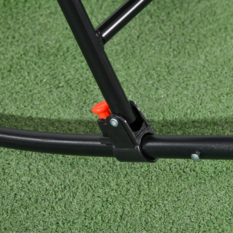 Ulkoiluun sopiva taitettava keinutuoli niskatyynyllä, teräsrunko, Texteline-kangas, 120 kg, vaaleanharmaa