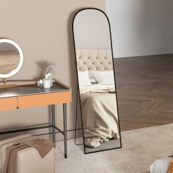 Koko vartalon peili alumiinirungolla 50 x 1,5 x 170 cm musta