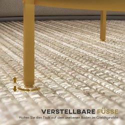 Sohvapöytä / sivupöytä, 2-tasoinen, karkaistu lasi ja teräs, Ø60 x 43 cm, kulta