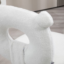 Työtuoli ilman käsinojia, teddy-kangas, korkeussäädettävä, 50 x 56 x 80–90 cm, valkoinen