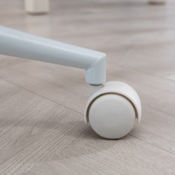 Työtuoli ilman käsinojia, teddy-kangas, korkeussäädettävä, 50 x 56 x 80–90 cm, valkoinen