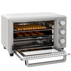 Pöytäuuni 21 l 1400 W minibackofen 3 kypsennystilaa 100 230 C ruostumaton teräs hopea