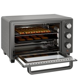 Pöytäliesiuuni minibackofen 21 l 1400 W 3 lämmitystoimintoa ruostumaton teräs harmaa