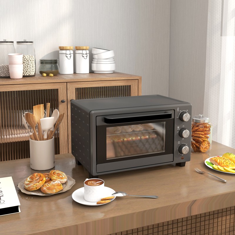 Pöytäliesiuuni minibackofen 21 l 1400 W 3 lämmitystoimintoa ruostumaton teräs harmaa