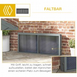 Pieneläinaitaus kaneille ja marsuille kuusi-teräs 110 x 105 x 50 cm harmaa