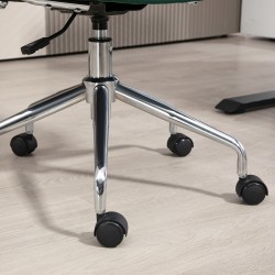 Työtuoli boho-tyyli, puukäsinojat, säädettävä ja pyörivä, teräsrunko, max 120 kg, vihreä