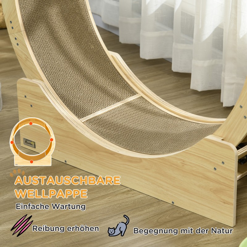 Kissan juoksupyörä jarrulla ja raapimismatolla 91 cm tammi