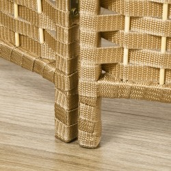 Tilanjakaja ja sermi kotiin, 6-paneelinen taitettava huoneenjakaja, polypropeeni ja mäntypuu, luonnonpuu, 240 x 170 cm