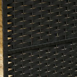 Tilanjakaja 6-osainen, polypropeeni ja mäntypuu, 240 x 170 cm, musta taitettava sermiseinä