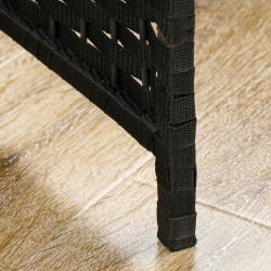 Tilanjakaja 6-osainen, polypropeeni ja mäntypuu, 240 x 170 cm, musta taitettava sermiseinä