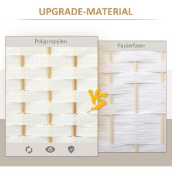 Tilanjakaja 6-paneelinen taitettava polypropeeni ja mäntypuu 240x170 cm valkoinen