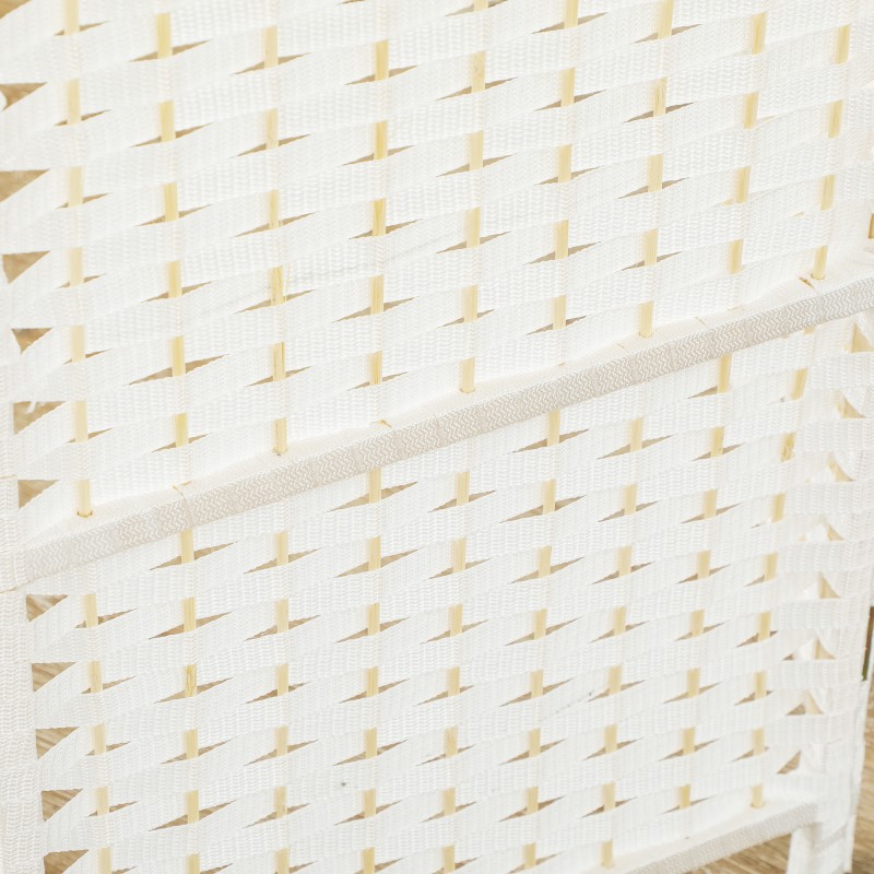 Tilanjakaja 6-paneelinen taitettava polypropeeni ja mäntypuu 240x170 cm valkoinen