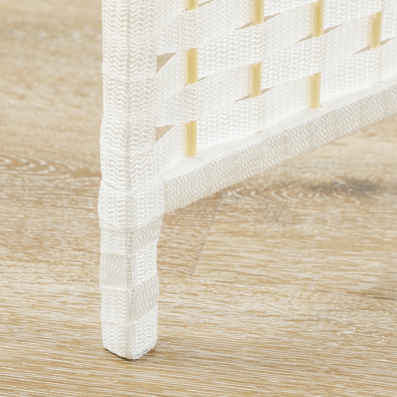 Tilanjakaja 6-paneelinen taitettava polypropeeni ja mäntypuu 240x170 cm valkoinen