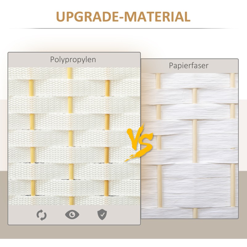 Tilanjakaja neliosainen mäntyrunko polypropeeni 160 x 170 cm valkoinen