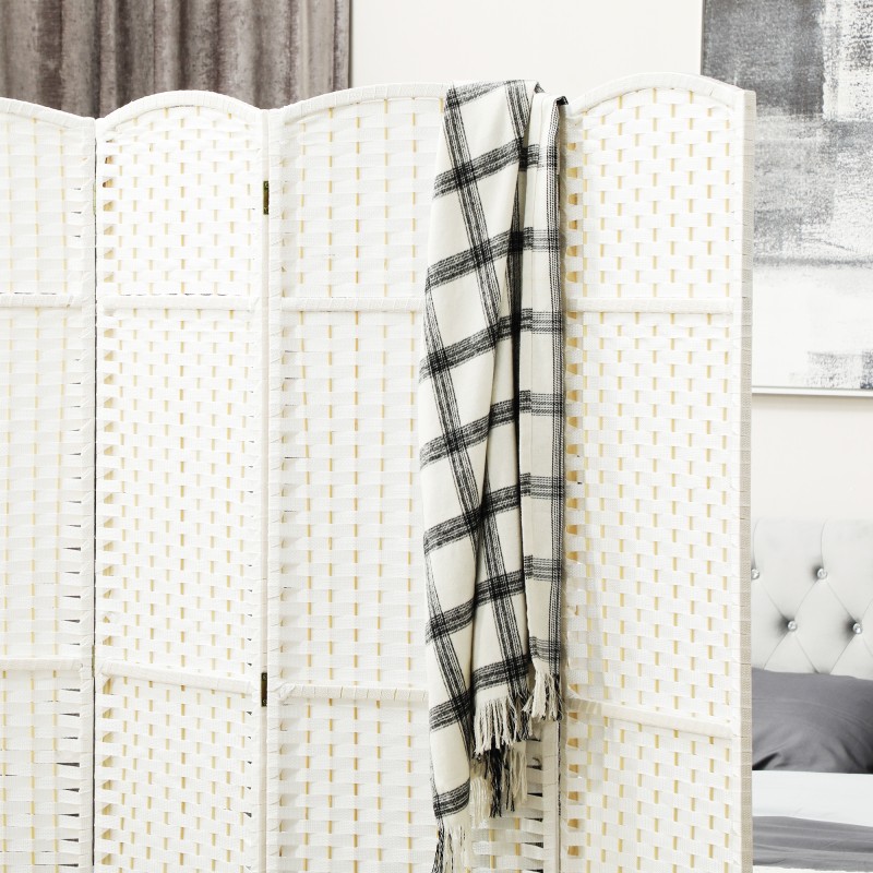 Tilanjakaja neliosainen mäntyrunko polypropeeni 160 x 170 cm valkoinen