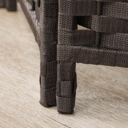 Tilanjakaja 6-osainen sermi olohuoneeseen ja makuuhuoneeseen, polypropeeni ja mäntypuu, 240x170 cm, ruskea