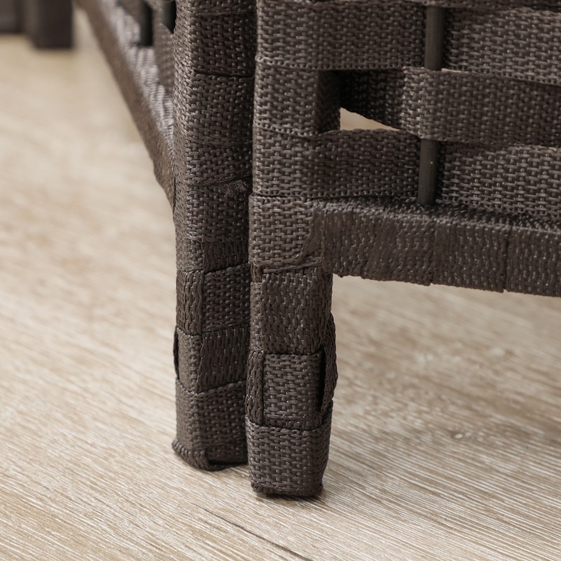 Tilanjakaja 6-osainen sermi olohuoneeseen ja makuuhuoneeseen, polypropeeni ja mäntypuu, 240x170 cm, ruskea