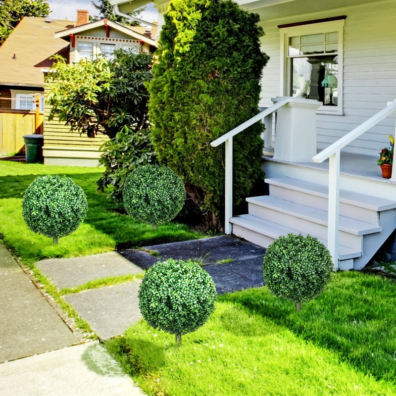 Tekopuksipuu 2 kpl setti, UV-suojattu, PE-muovi, Ø40 x 70 cm, vihreä