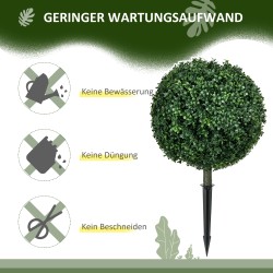 Tekopuksipuu 2 kpl setti, UV-suojattu, PE-muovi, Ø40 x 70 cm, vihreä