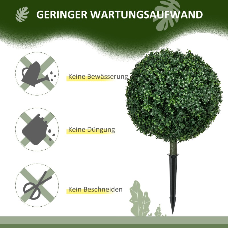 Tekopuksipuu 2 kpl setti, UV-suojattu, PE-muovi, Ø40 x 70 cm, vihreä