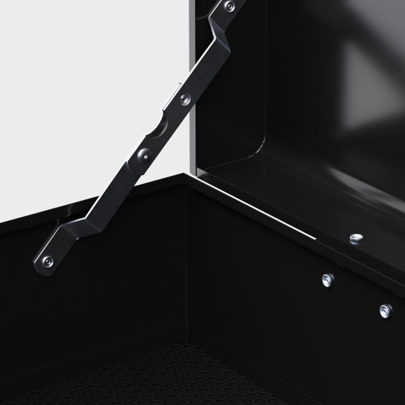 Lukittava metallinen työkalulaatikko 3 laatikkoa teräs 60 x 26 x 34 cm punainen/musta