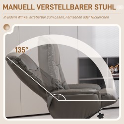 Nojatuoli ja jalkarahi, keinonahkaa, säädettävä selkänoja, keinuntatoiminto, 71 x 84 x 102 cm, musta