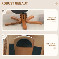 Nojatuoli ja jalkarahi, keinonahkaa, säädettävä selkänoja, keinuntatoiminto, 71 x 84 x 102 cm, musta