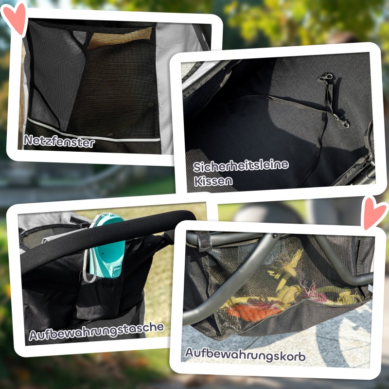 Lemmikkirattaat pienille koirille ja kissoille, ilmakumirenkaat, taittuvat, harmaa