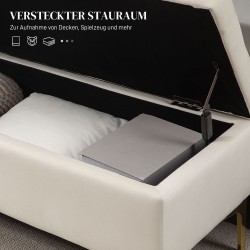 Säilytysrahi metallijaloilla 120x44x44,5 cm, kantavuus 120 kg, beige