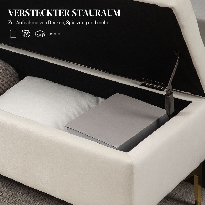 Säilytysrahi metallijaloilla 120x44x44,5 cm, kantavuus 120 kg, beige