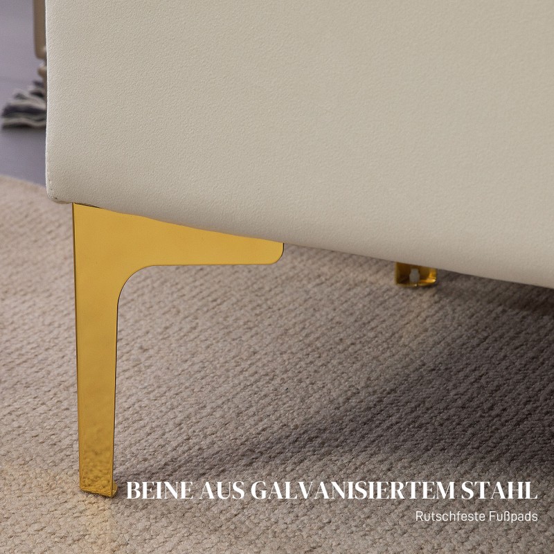 Säilytysrahi metallijaloilla 120x44x44,5 cm, kantavuus 120 kg, beige