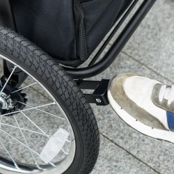 Koiranrattaat keskikokoisille ja suurille koirille, teräsrunko, taittuvat, harmaa/musta