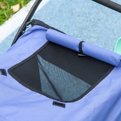 Koiranrattaat keskikokoisille ja suurille koirille, teräsrunko, taittuvat, sininen/musta