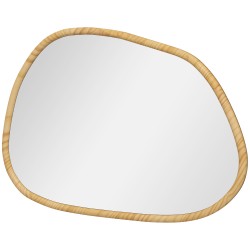 Seinäpeili massiivipuukehyksellä 80 x 60 cm luonnonpuu