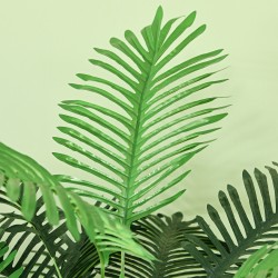 Tekopalmu ruukussa 1,6 m, 36 lehteä, muovi, vihreä/ruskea/musta