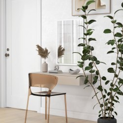 Seinäpeili MDF-kehyksellä 50 x 70 cm valkoinen puunsävy, pysty-/vaaka-asennus, ruuvit mukana