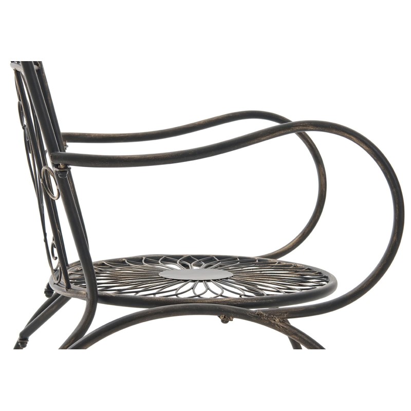 Sheela-tuolipari: tyylikäs rautainen puutarhatuoli antiikkipatinalla