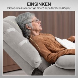 Sähkökäyttöinen lepotuoli nousuavulla ja hieronta- sekä lämpötoiminnolla, 90x93x110 cm, vaaleanharmaa