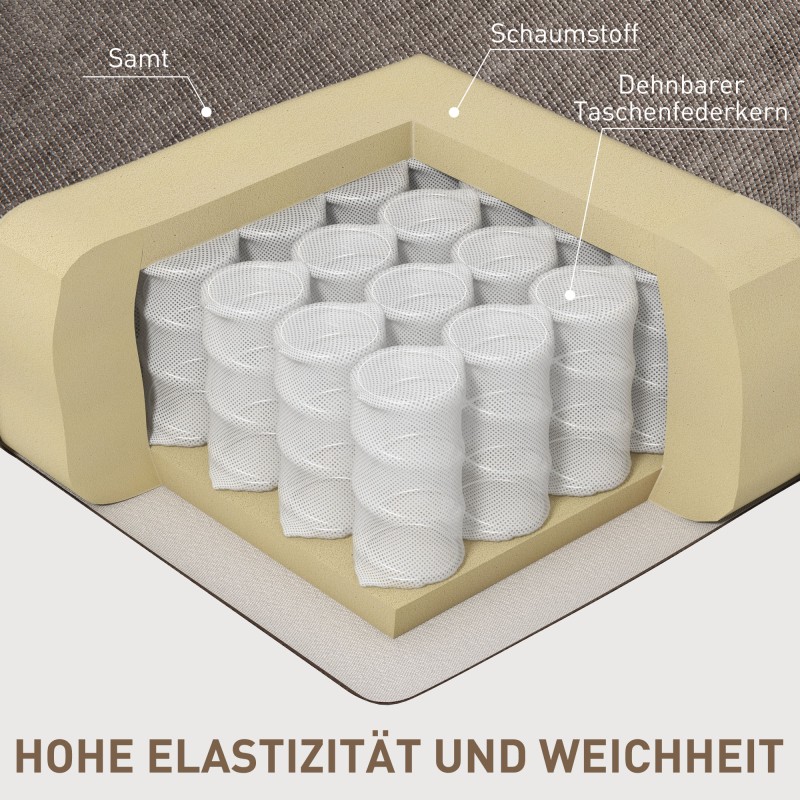 Lepotuoli jalkatuella ja keinutoiminnolla, teräsrunko, 88x96x108 cm, vaaleanruskea