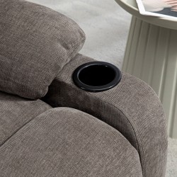 Lepotuoli jalkatuella ja keinutoiminnolla, teräsrunko, 88x96x108 cm, vaaleanruskea