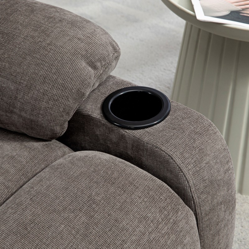 Lepotuoli jalkatuella ja keinutoiminnolla, teräsrunko, 88x96x108 cm, vaaleanruskea