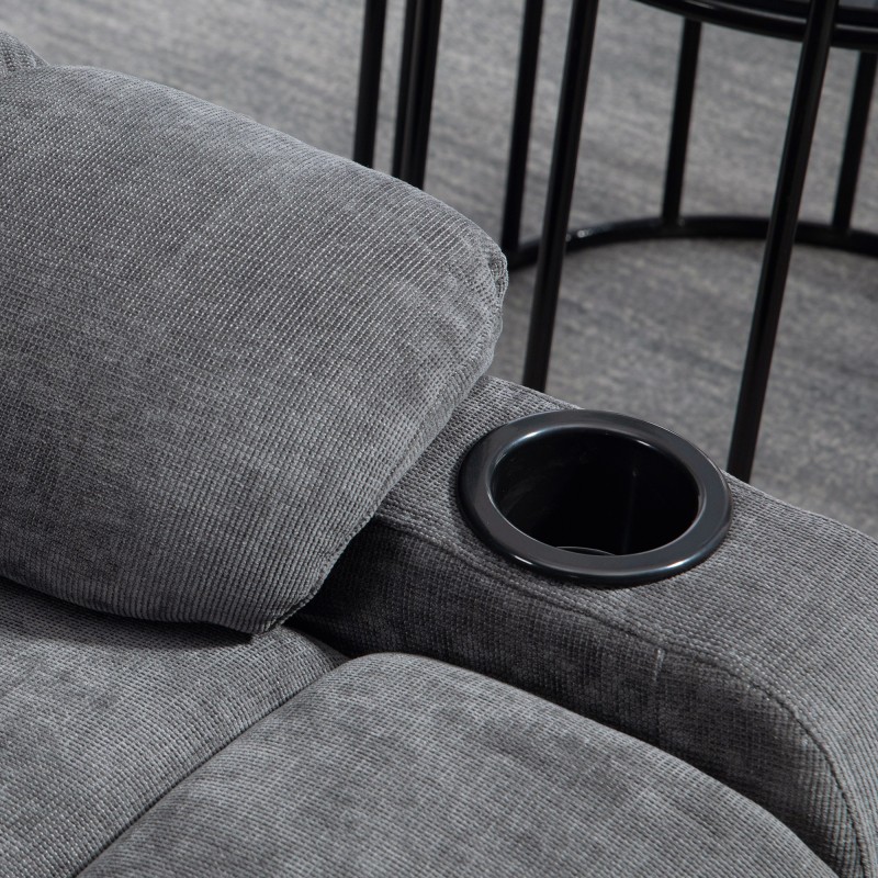 Lepotuoli jalkatuella ja keinutoiminnolla, teräsrunko, 88x96x108 cm, tummanharmaa