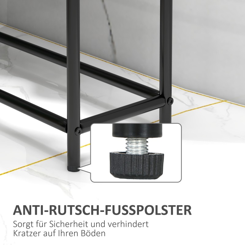 Pyyheteline kylpyhuoneeseen, vapaasti seisova, 2 tankoa, metalli, 66x20x110 cm, musta